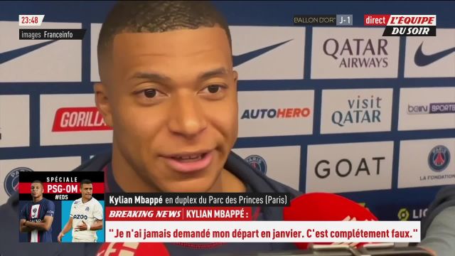 🇫🇷 –  Kylian Mbappé (PSG): “Non ho mai chiesto la mia partenza a gennaio”