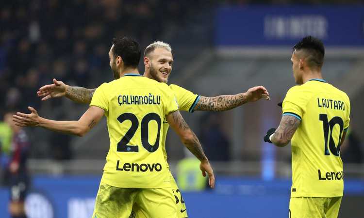 Inter prima sfortunata, poi a valanga: 6-1 al Bologna, Dimarco fa doppietta e segna anche Gosens | Serie A