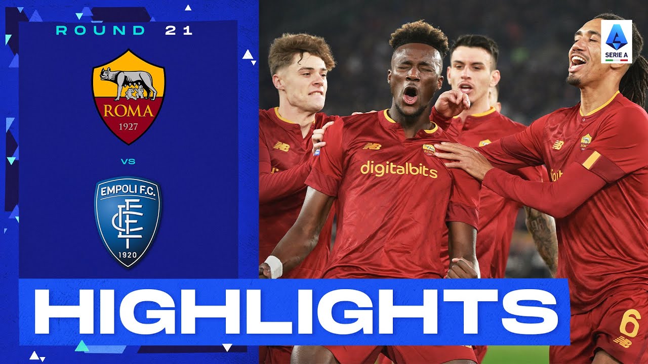 Roma-Empoli 2-0 |  Il colpo di testa di Abraham aiuta la Roma a vincere in casa: gol e highlights |  Serie A 2022/23