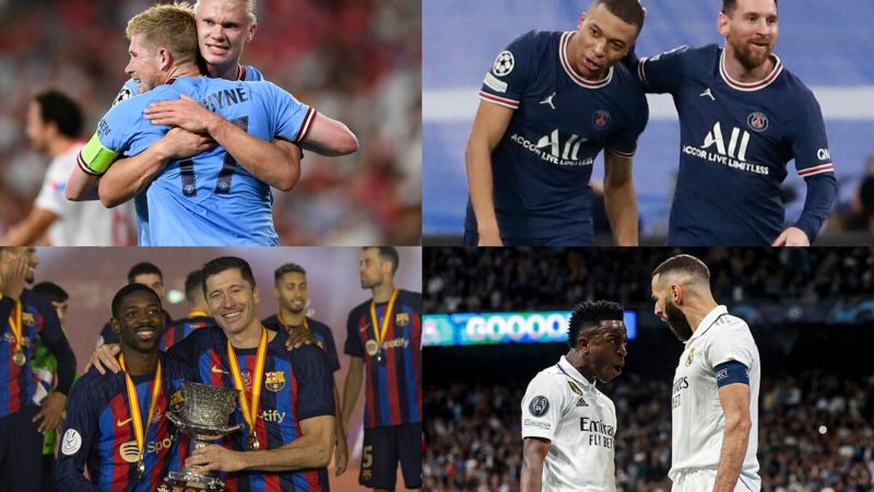 Champions League: Alla ricerca della migliore coppia d’Europa: Haaland-De Bruyne, Vinicius-Benzema, Messi-Mbapp…