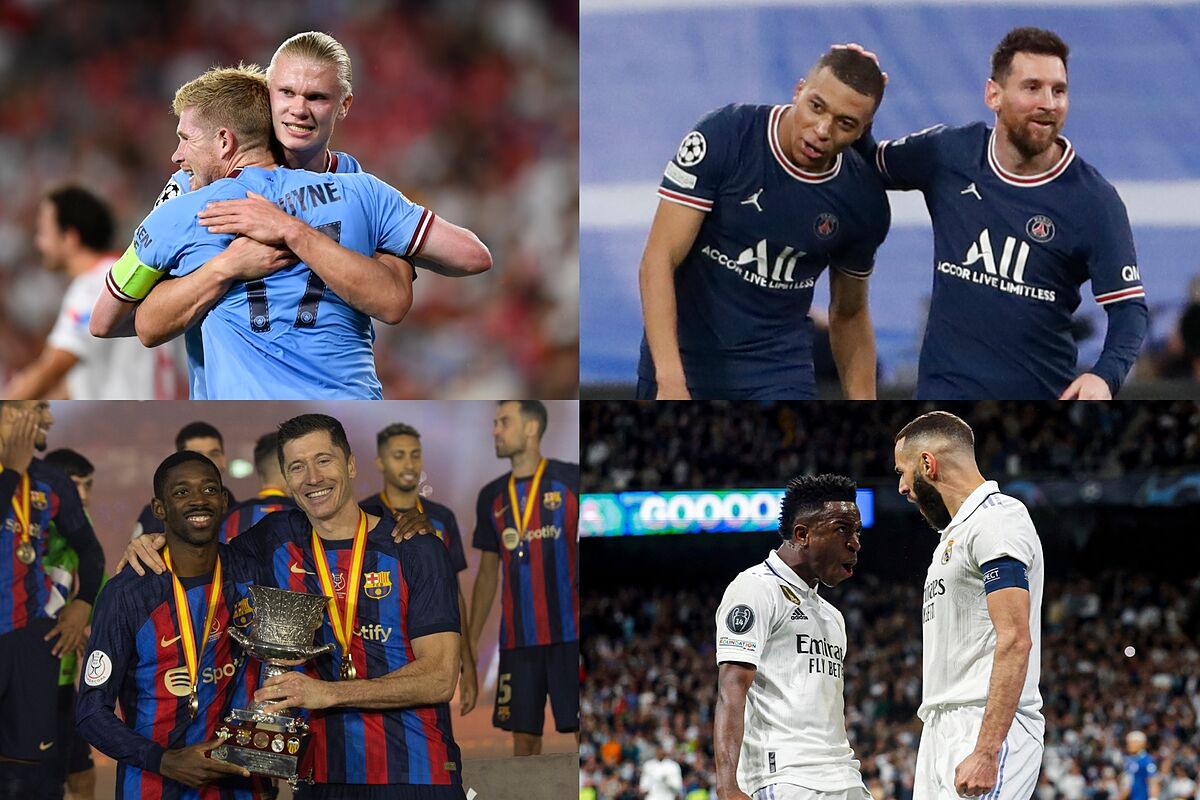 Champions League: Alla ricerca della migliore coppia d’Europa: Haaland-De Bruyne, Vinicius-Benzema, Messi-Mbapp…