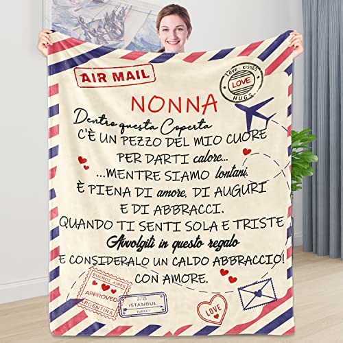 Shoppawhile Regalo Nonna Compleanno, Regali per Nonna, Idee Regalo Nonna Natale Festa Della Mamma Flanella Coperta 130 x 150cm – idea regalo romanista