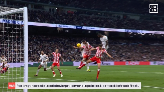 Real Madrid-Almera |  LaLiga EA Sports: Gli audio VAR della polemica Real Madrid – Almera: “Lo colpisce sulla spalla”