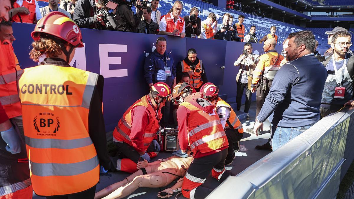 Esercitazione valanga sul campo dell’Espanyol