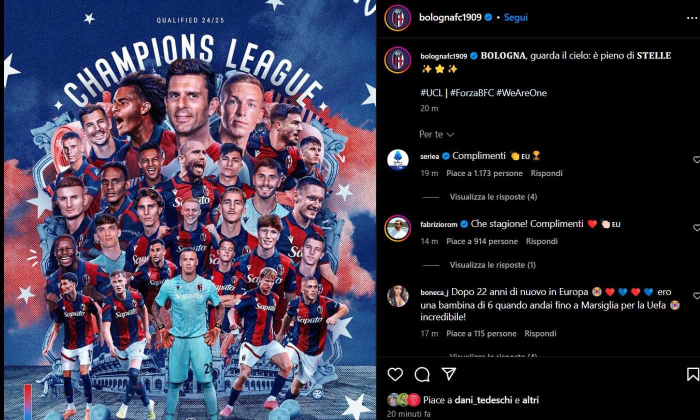 La favola Bologna è realtà: si compie il sogno Champions League, tutti i segreti di Thiago Motta e Sartori|Primapagina