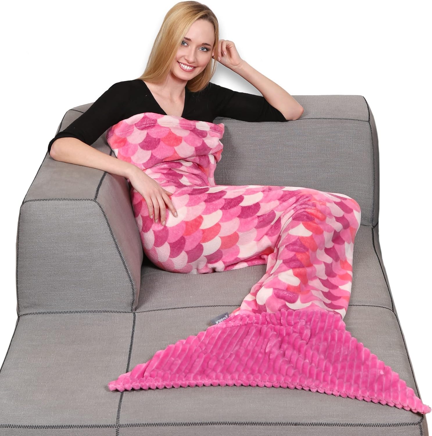 Kanguru Coperta soffice Pile, Poliestere, Sirena Rosa Adulti, Singolo, L: 200 cm – idea regalo romanista