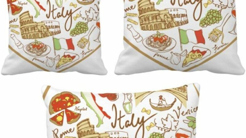 DIYthinker – Set di cuscini in stile italiano, motivo: cuore romano, con bandiera nazionale, idea regalo – idea regalo as roma
