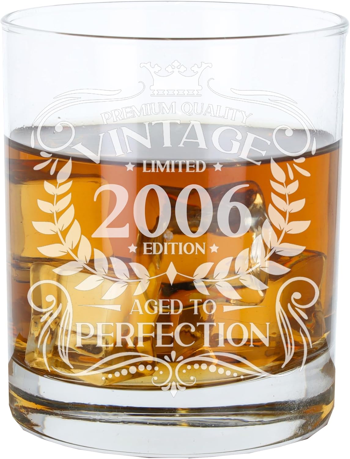 Always Looking Good Bicchiere da whisky con incisione “Aged to Perfection”, regalo per 18° compleanno da uomo, vintage, per whisky, bourbon, scotch, lowball, bicchiere da whisky inciso – idea regalo romanista