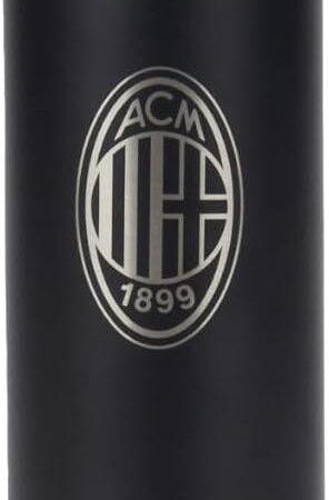 AC Milan Borraccia Termica, 0.6L, Nero, Prodotto ufficiale – idea regalo milan