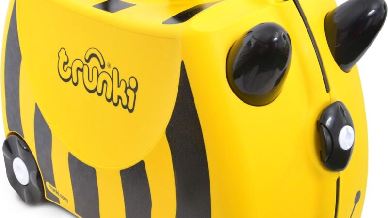 Trunki Valigia Cavalcabile per Bambini – Trolley Bambini Bagaglio a Mano – Valigia Cavalcabile Ape Bernard (Giallo) – idea regalo romanista