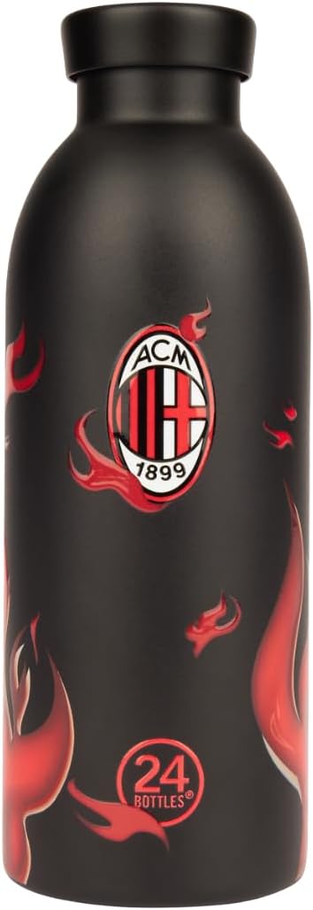 A.C. Milan Borraccia Termica/Sportiva, per Bevande Calde o Fredde, Prodotto Ufficiale, Diversi Colori e Capacità – idea regalo milan