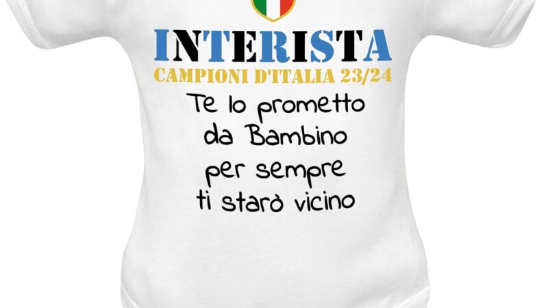 body neonato divertenti frase Inter Mamma mi ha fatto bellissimo e papà Interista – idea regalo inter