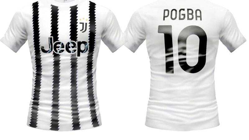 Sportbaer Maglia Calcio Stagione 2022 2023. Bianco Nera Numero Prima Maglia. Replica Ufficiale autorizzata. Taglie da Adulto e Bambino. – idea regalo juve