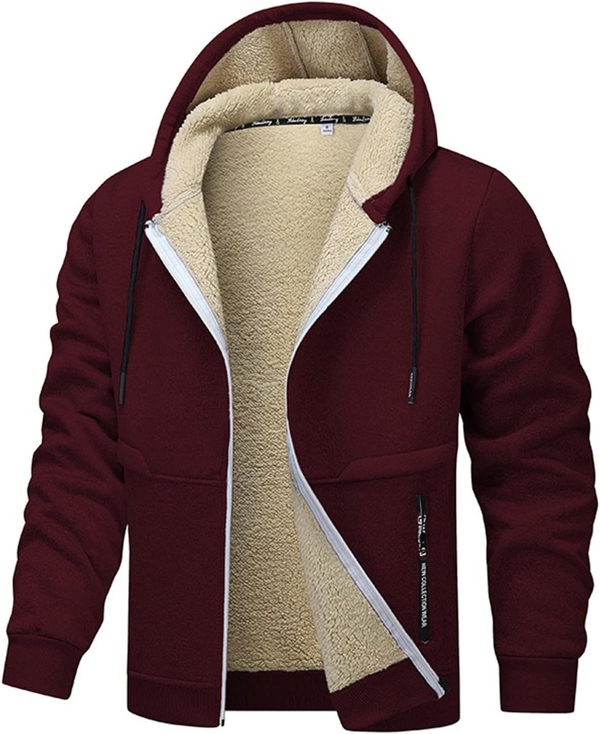 GDGTBNH Uomo Felpa con Cappuccio Manica Lunga Felpe con Cappuccio Vello Foderato Hoodies con Cerniera Cappotto Giacca Inverno Caldo – idea regalo as roma