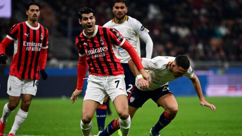 Milan-Cagliari, la MOVIOLA LIVE: Morata chiede un rigore, per Fourneau è fallo in attacco|Serie A